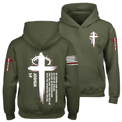 Custom Christian Hoodies for Men Women Faith Cross Jesus Hoodie Bible Religious Gifts Personalized Christmas - color: Military Green, size: Large