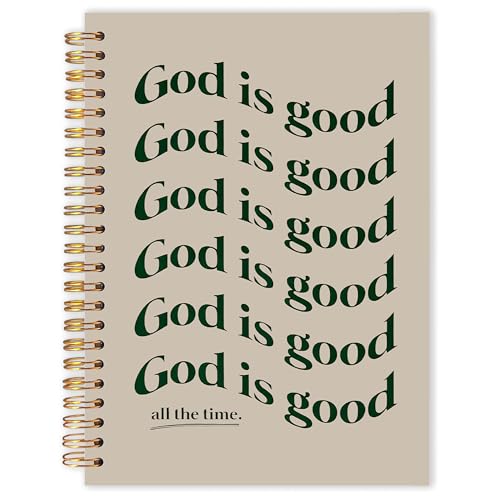 Christian Neutral God Is Good Spiral Notebook 5.5x8.3 in, Christian Faith Religious Bible Verse Hardcover Notebook Journal Gifts for Women Men - color: God Is Good