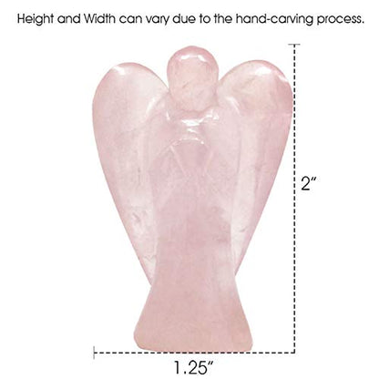 Nelson Creations 2 Inch Rose Quartz Guardian Angel Figurine - color: Rose Quartz