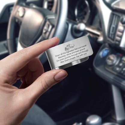 Christian Car Visor Clip, Safe Driving Visor Clip for Truck Driver - color: Silver17