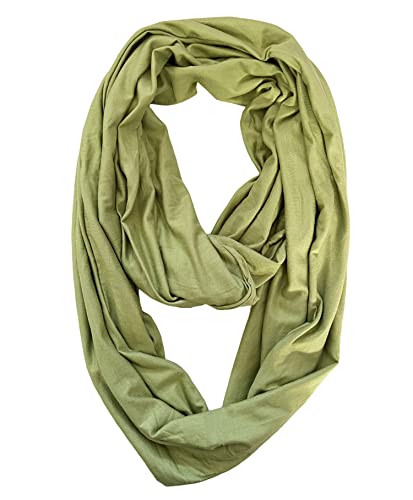 Lina & Lily Premium Modal Jersey Knit Women's Infinity Scarf Loop Lightweight - color: Lime Green