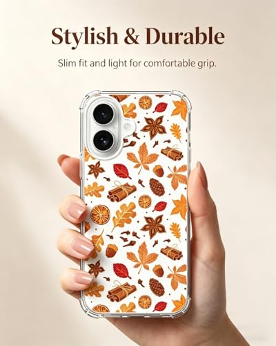 Fall Acorn Leaves Phone Case Compatible with iPhone 17, Cute Autumn Thanksgiving Phone Cover for iPhone 17 - color: Fall Leaves