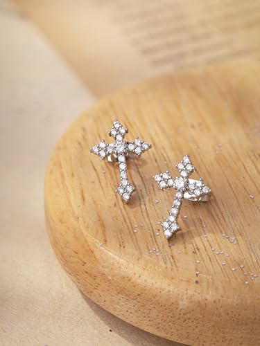 Sacina Dainty Cross Stud Earrings, Cross Earrings for Women, Gothic Earrings, Grunge Earrings, Y2k Earrings, Christmas Jewelry Gift for Women