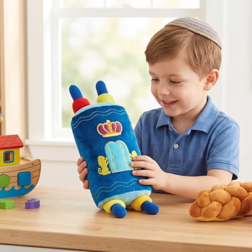 Rite Lite My Soft Torah Plush Toy Shabbat Gifts Educational Judaica Shabbos Hebrew Simchat Jewish Gifts Fun & Educational Party Favors | Ideal for Play, Learning, & Celebrating Jewish Traditions 16"H - size: Large