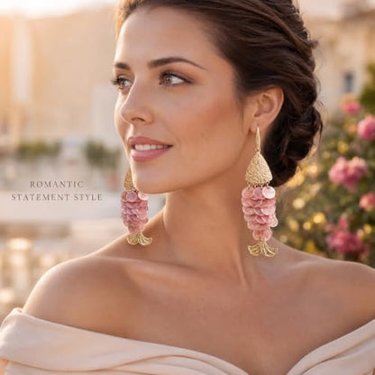 Fish Earrings For Women, Boho Colorful Acrylic Resin Tropical Sea Life Large Dangle Earring Hypoallergenic Summer Beach Vacation Statement Jewelry Gifts - color: Red-scaled fish