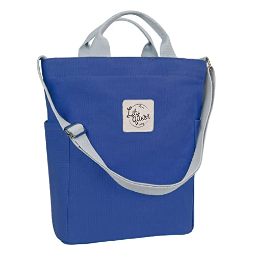 Lily queen Women Canvas Tote Handbags Casual Shoulder Work Bag Crossbody - color: Royal Blue