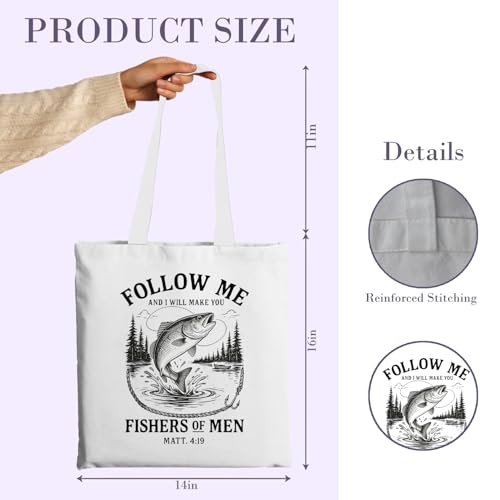 Chicimln Christian Goose Tote Bag, off to Praise the Lord Bible Verse Canvas Tote Bags - color: White 10