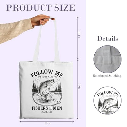 Chicimln Christian Goose Tote Bag, off to Praise the Lord Bible Verse Canvas Tote Bags - color: White 10