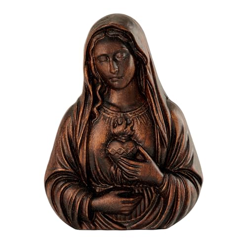 bgcarpenter Wooden Immaculate Heart of Mary Statue Wall Decor-6 Inch - color: Immaculate Heart of Mary, size: 6 Inch