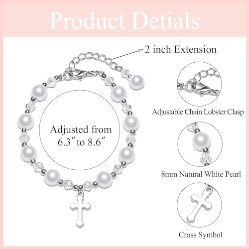 Cross Bracelets First Communion Gifts, Confirmation Gifts, Christening Gifts, Baptism Gifts for Teenage Boys - style: Baptism