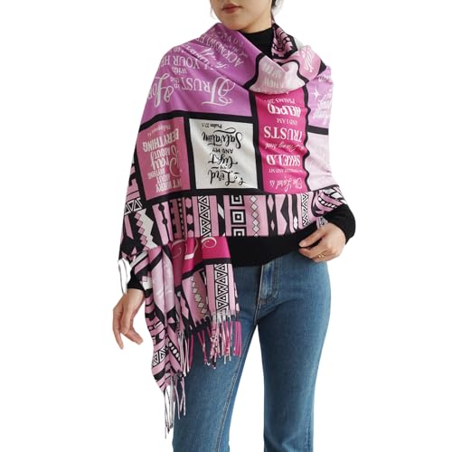 Prayer Shawls For Women Christian Gifts Inspirational Bible Verses Wrap Scarf for Teacher Mother Church Gifts - color: Pink