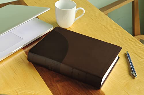 NIV, Super Giant Print Reference Bible (Font Size: 16.5-point), Leathersoft, Brown, Red Letter, Thumb Indexed, Comfort Print