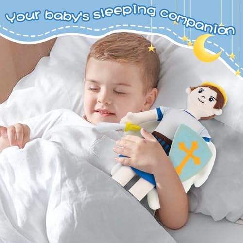 Saint Michael Guardian Angel Plush Doll with Wings, Religious Prayer Figure, First Communion Gift Christmas Easter Decoration Gift for Boys Girls (st Michael)