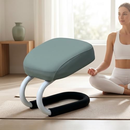 Colaxi Meditation Stool for Adults, Meditation Bench Kneeling Stool, Ergonomic Portable Chair with Anti Slip Cover, Adjustable Prayer Bench Seat for Home Studio Praying Yoga, Style A Blue - color: Style a Blue