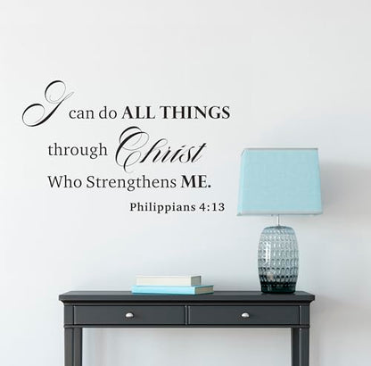 Philippians 4:13 Bible Verse Wall Decal, Christian Wall Sticker