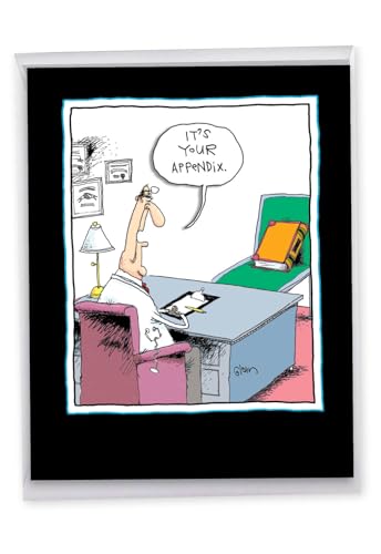 NobleWorks Jumbo Funny Get Well Greeting Card 1-Pack w/Envelope J4257 - style: Your Appendix