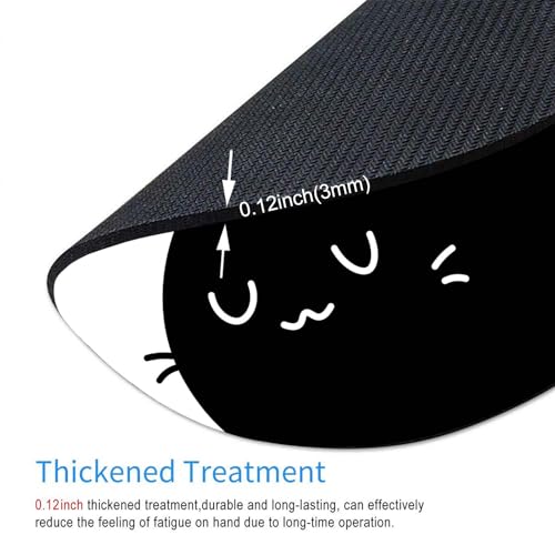 Black White Cat Round Mouse Pad,Non-Slip Rubber Base Wireless Gaming MousePads for Computers Laptop Office,Cute Mouse Pads with Designs for Women Men 7.9×7.9×0.12 inches - color: Black White Cat