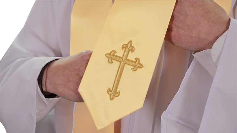 CLERKMANS Choir Stole with Crosses - color: Antique Gold