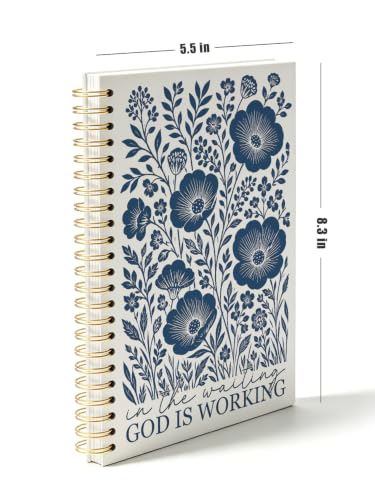 Bible Floral Journal Notebook,Christian Faith Gift for Women Girls - color: in the waiting god is working