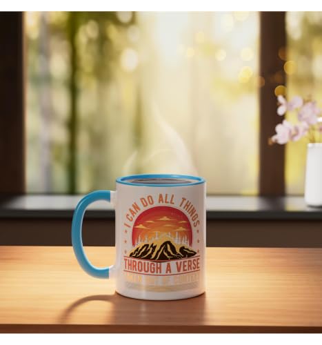 I Can Do All Things Through A Verse Taken Out Of Context Ceramic Mug, Blue/White, 11oz - color: Blue/White, size: 11 Ounces
