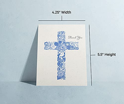 Twigs Paper Christian Cross Thank You Cards, 24 Blank Note Cards - color: Christian Cross Thank You, size: 24-Count