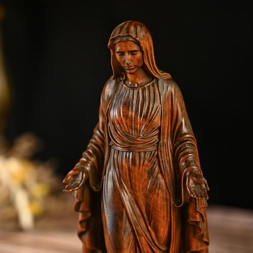 BGCOPPER Wooden Virgin Mary Statue Catholic Mother Mary Figure - 8.6 Inch - color: Virgin Mary, size: 8.6 Inch