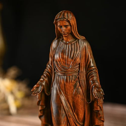 BGCOPPER Wooden Virgin Mary Statue Catholic Mother Mary Figure - 7 Inch - color: Virgin Mary, size: 7 Inch