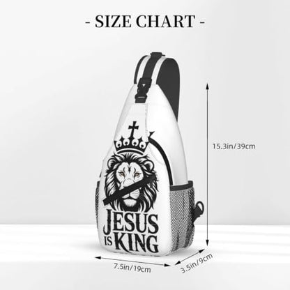 Jesus Crossbody Sling Bag For Women Men Fashion Jesus Is King Chest Bag Shoulder Sling Backpack Daypack For Sport Travel Hiking - color: Jesus is King 2