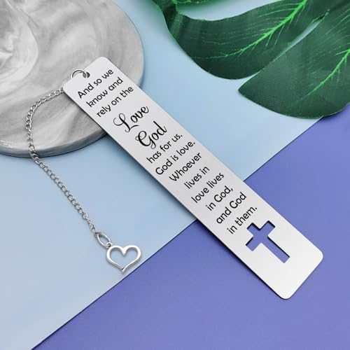 Christian Bookmark Gifts for Women Girls Boys Stainless Steel Bible Verse Bookmark Inspirational Bookmarks Religious Bookmarks for Women Men Girls Baptism Graduation Gift First Communion Gifts - color: Bible Verse Metal Bookmark 01