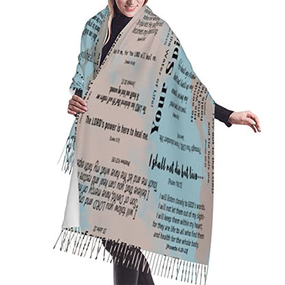 Prayer Healing Inspirational Scripture Bible Verse Religious Scarf Pashmina Shawls Wraps Dress Wedding Bridal Scarves