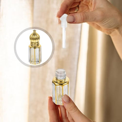 FRCOLOR Essential Oil Dropper Bottles 3 Pack 2.04 X 0.86 X 0.86 in Refillable Glass Bottles for Perfume Aromatherapy Travel Leak-Resistant Empty Containers