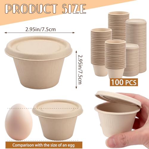 Vmiapxo 100-Pack 4 oz Disposable Paper Cups with Lids, Brown - color: Brown