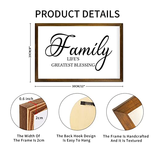 Framed Wood Wall Sign Family Lifes Greatest Blessing Wood Wall Plaque Inspirational Quotes Scripture Wood Framed Sign Family Quote Rustic Wall Art Decor for Living Room Kitchen 8x12in - color: A-8, size: 8x12in