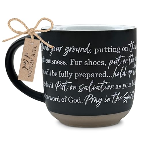 Lighthouse Christian Products Inspirational Coffee Cup Drinking Mug, 19 Ounce Ceramic, Armor of God