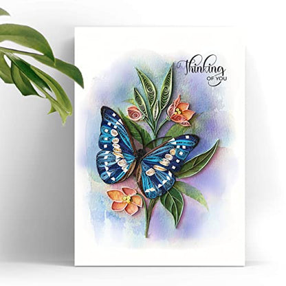 Thinking of You Butterfly Card, 5in x 7in, Blank Inside, Envelope Included, Perfect for Birthdays, Thank You, Anniversaries - color: Butterfly Thinking Of You