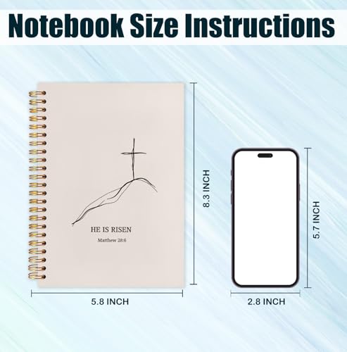 Christian Easter Journal Notebook for Work Study, He Is Risen Easter Gifts, Jesus Resurrection Religious Bible Verse Spiral Notebook Office Supplies Gifts, 5.5x8.3 Inch - color: He is Risen