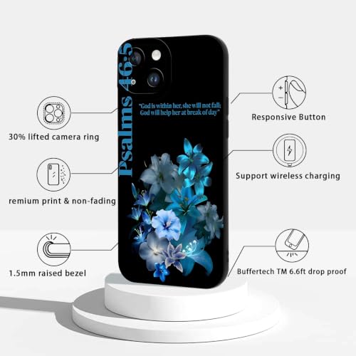 2 Pack Bible Verse Phone Case for iPhone 14 6.1'', Blue Lily Red Floral Inspirational Religious Protective Cover, Dual Layer Shockproof Faith Based Phone Case Gift for Christian Women - color: Maroon, size: for iPhone 14