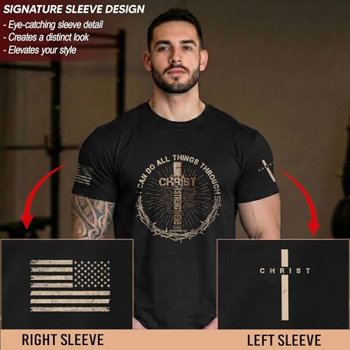 I Can Do All Things Through Christ, Jesus Shirts Men 2 - color: Black, size: Small