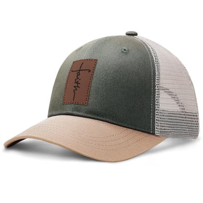 Christian Hats for Men Women Religious Gifts - color: Faith- Grey Green