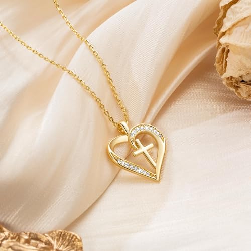 Cross Necklace for Women 14K Gold Cross Necklaces for Women