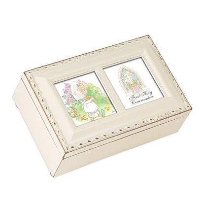Cottage Garden Precious Moments First Communion Girl Ivory Petite Music Box/Jewelry Box Plays Jesus Loves Me