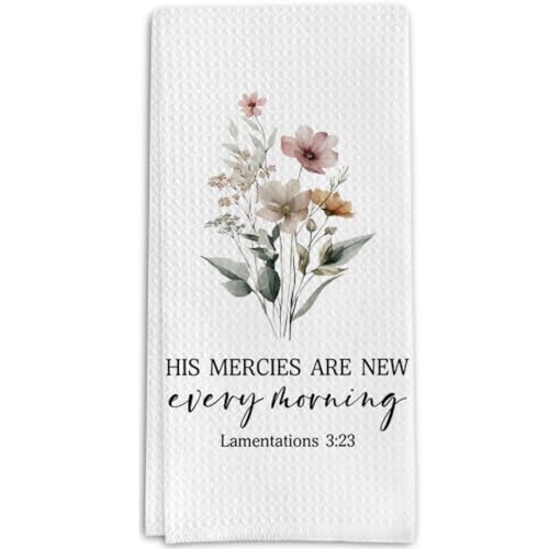 Christian Gifts Kitchen Towels, Bible Verse Lamentations Decorative Towels for Bar Kitchen Bathroom - color: Lamentations