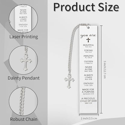 Bible Bookmarks Gifts for Women Christian Gift for Men Mothers Day Gifts for Her Him Christian Birthday Gifts Unique Metal Bible Verse Book Markers Inspirational Gifts for Book Lover Readers Friend