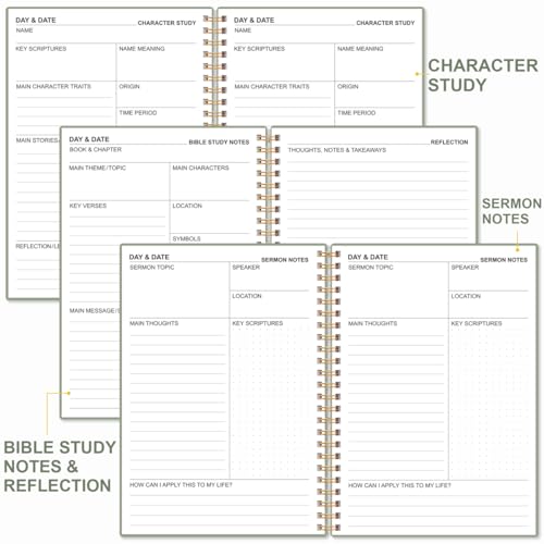Heveboik Bible Study Journal/Notebook – Church Notes Notebook – Note Taking & Journaling Kit, 5.8" x 8.5", Green - color: Green