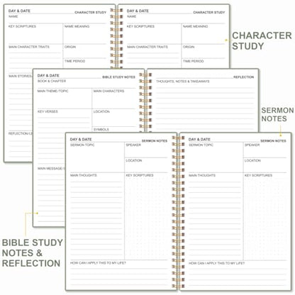 Heveboik Bible Study Journal – Church Notes Notebooks – Note Taking & Journaling Kit, 5.8" x 8.5", Green - color: Green