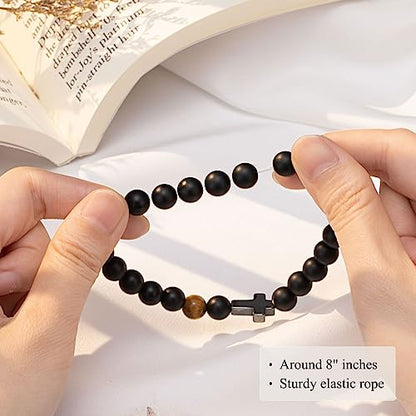 Cross Bracelet, To Mens Boys Christian Gifts for Birthday Christmas - style: Confirmation-7inch