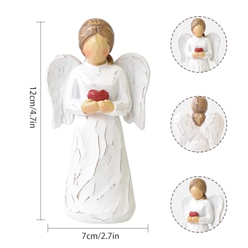 Guardian Angel Statue, Resin Healing Angel Figurines for Women - color: Heart