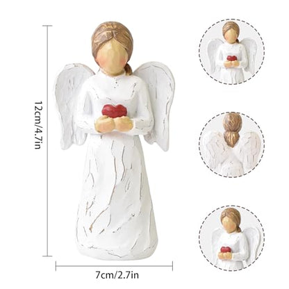 Guardian Angel Statue, Resin Healing Angel Figurines for Women - color: Heart