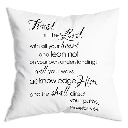 Trust in The Lord Quotes Religious Inspirational Bible Soft Throw Pillow Cover Cushion Cover Decor for Sofa Couch Bed 18x18 Inch Inspirational Gifts，Christian Art Religious Gifts - color: 07 Christian