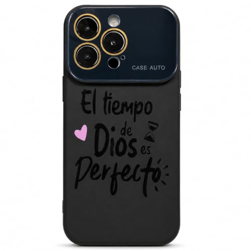 for iPhone 17 Pro Max Case God's Timing is Perfect Spanish Bible Verse Phone Case, Full Camera Lens Protection, Shockproof Drop Resistant Durable Cover (Black, iPhone 14 Pro Max) - color: black, size: iPhone 14 Pro Max